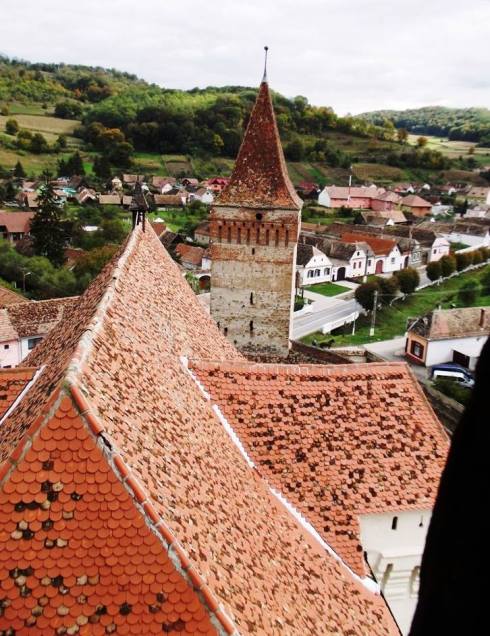 Vedere din turnul bisericii din Moșna. Foto: George Titei