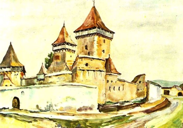 Homorod-Hamruden, jud. Brasov, acuarela de Juliana Fabritius-Dancu,1970.